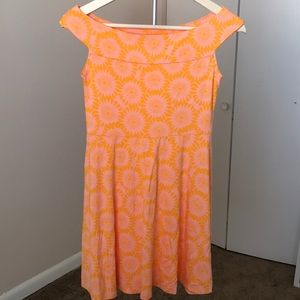 Fighting Eel off the shoulder flower dress